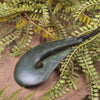 Hei Matau or Fish Hook carved from Kawakawa Pounamu - NZ Greenstone