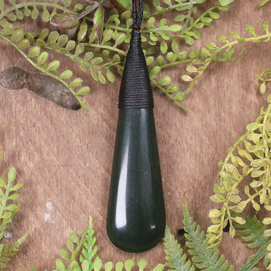 Kawakawa Pounamu Roimata Pendant - NZ Greenstone