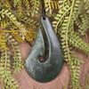 Hei Matau or Fish Hook carved from Kawakawa Pounamu - NZ Greenstone
