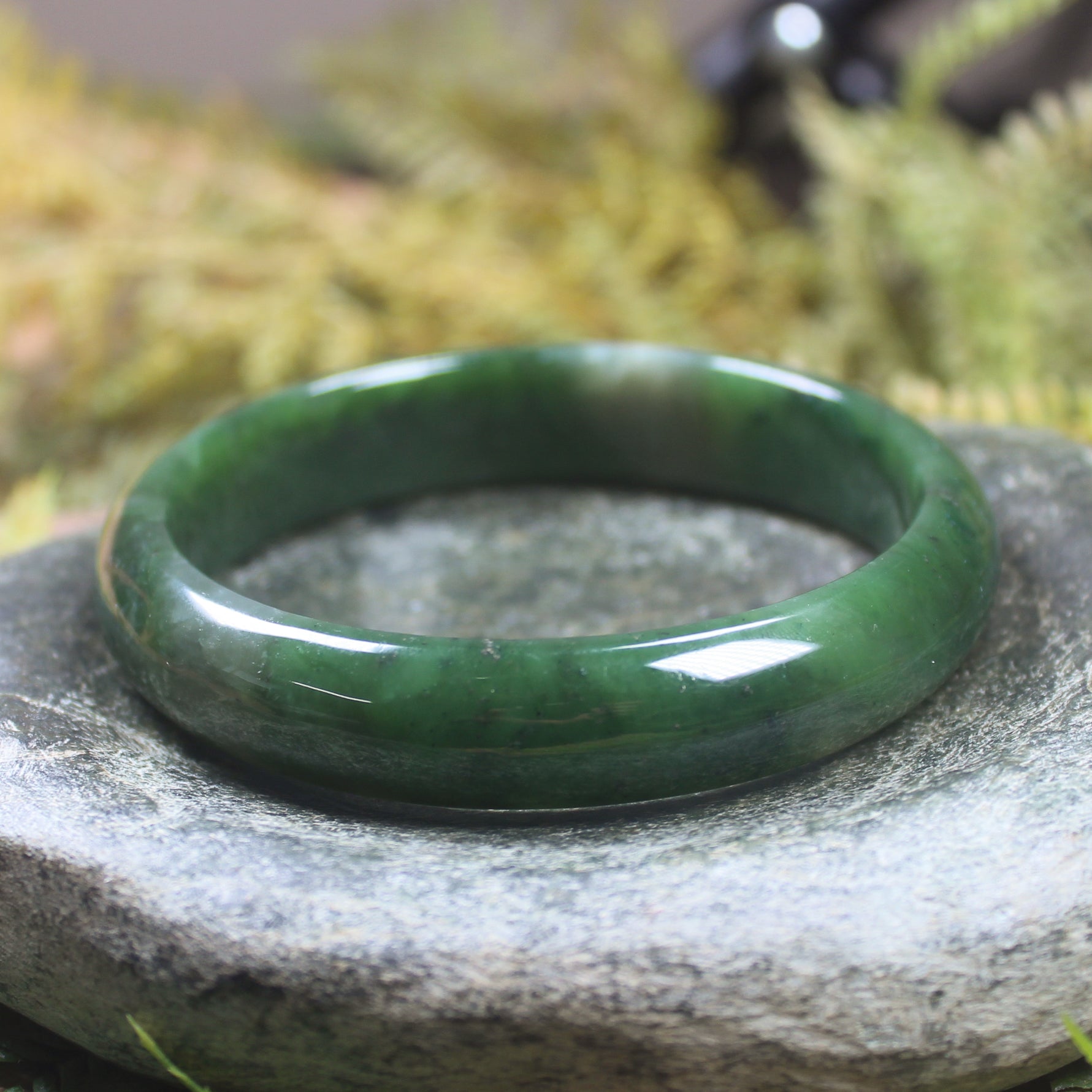 Bangle carved from Kawakawa Pounamu - NZ Greenstone