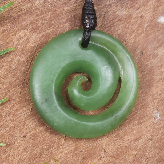 Koru carved from Hapopo Pounamu - NZ Greenstone