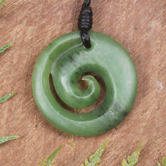 Koru carved from Hapopo Pounamu - NZ Greenstone