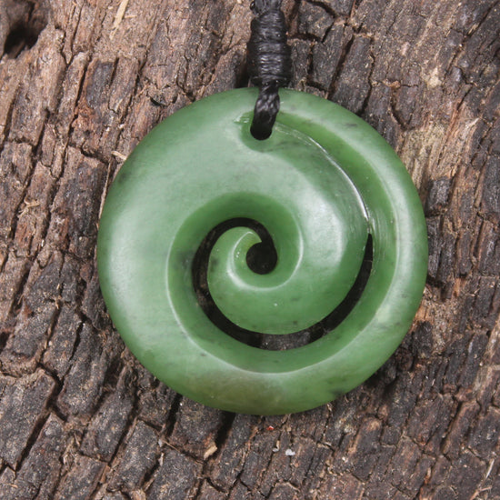 Koru carved from Hapopo Pounamu - NZ Greenstone
