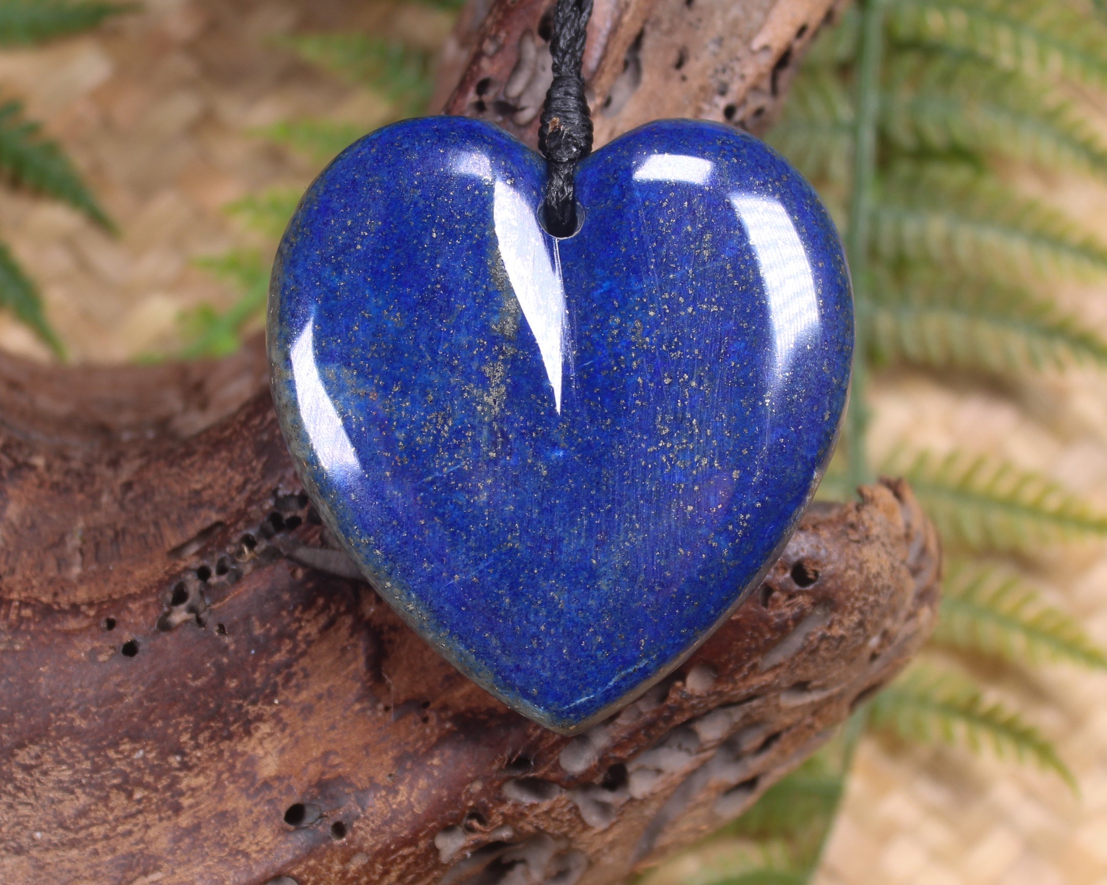 Heart Pendant carved from Lapis Lazuli