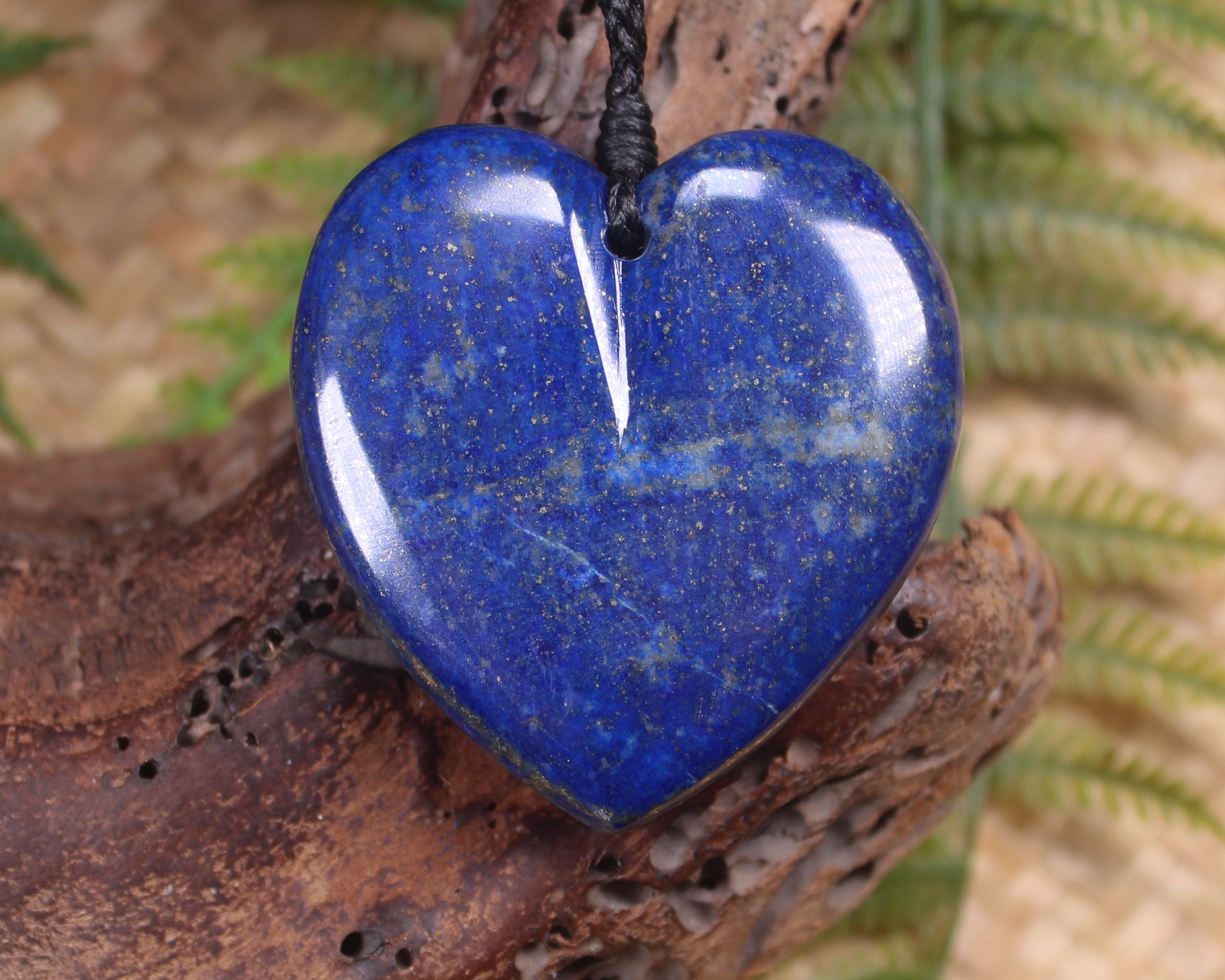 Heart Pendant carved from Lapis Lazuli