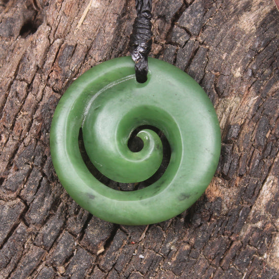 Koru carved from Hapopo Pounamu - NZ Greenstone