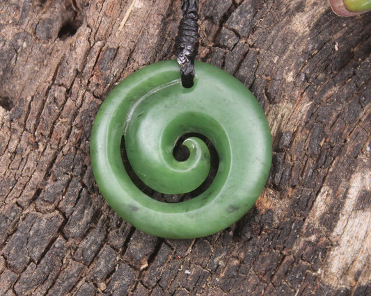 Koru carved from Hapopo Pounamu - NZ Greenstone
