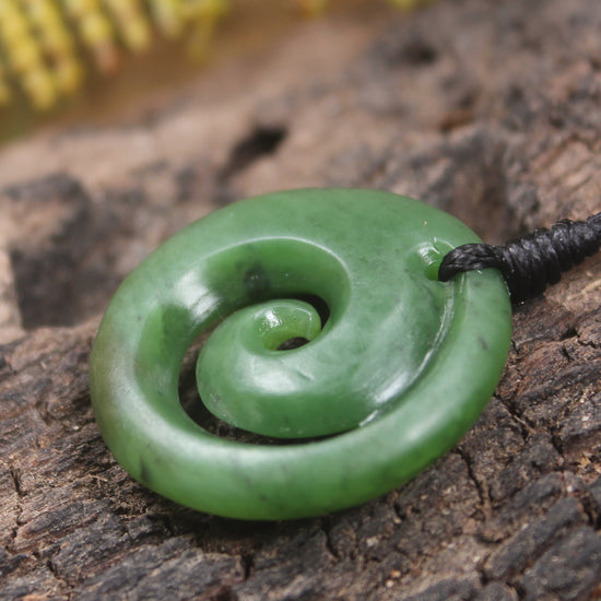 Koru carved from Hapopo Pounamu - NZ Greenstone