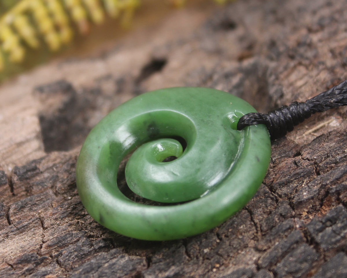 Koru carved from Hapopo Pounamu - NZ Greenstone