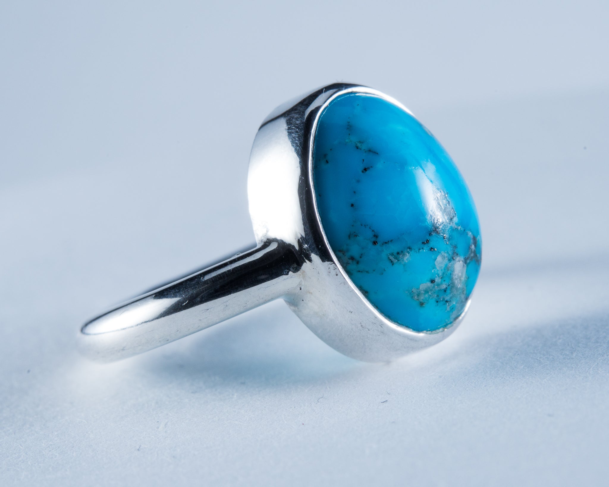 Kingman Mine Turquoise Sterling Silver Ring S6 (S586)