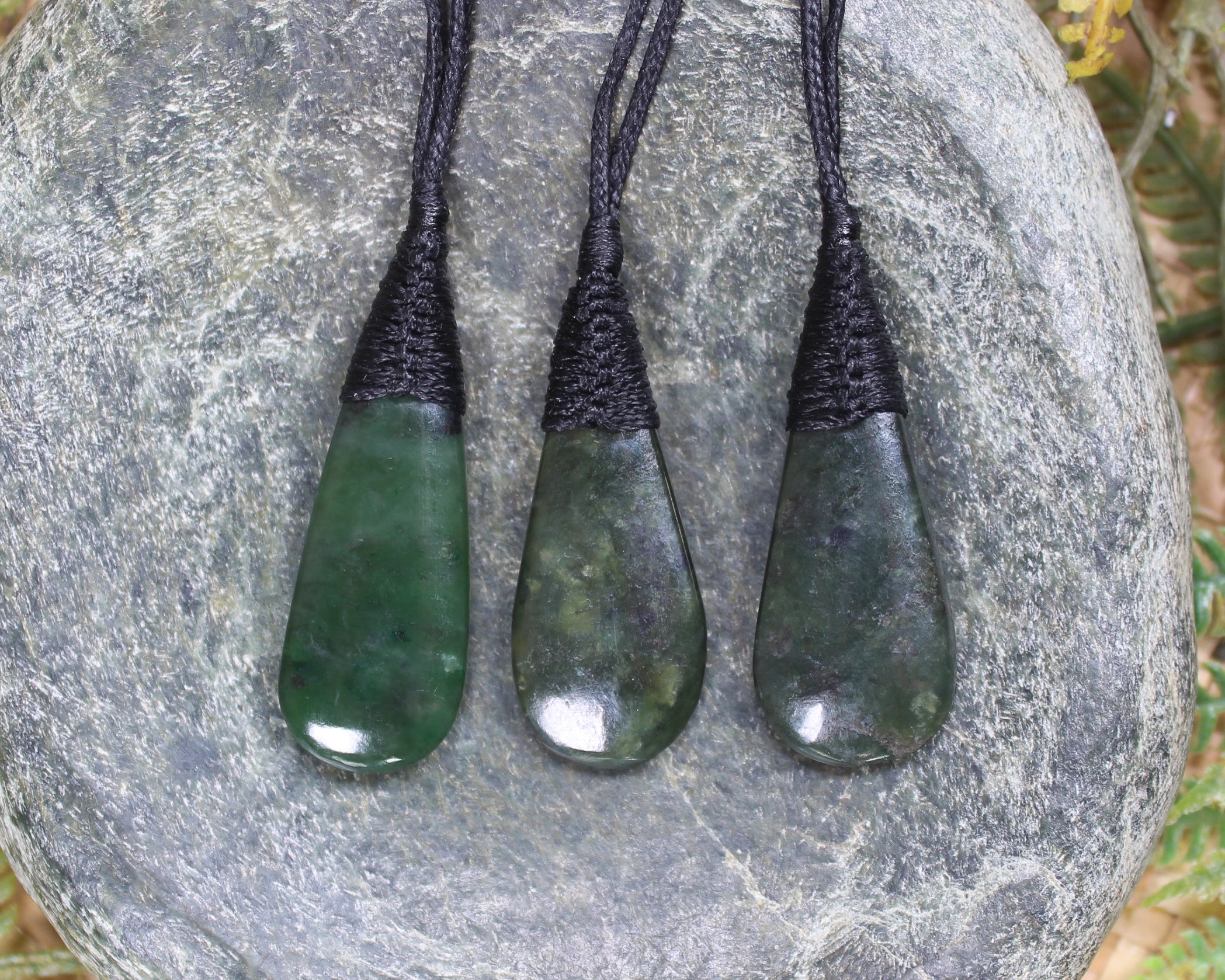 Roimata Teardrop carved from Rimu Pounamu - NZ Greenstone