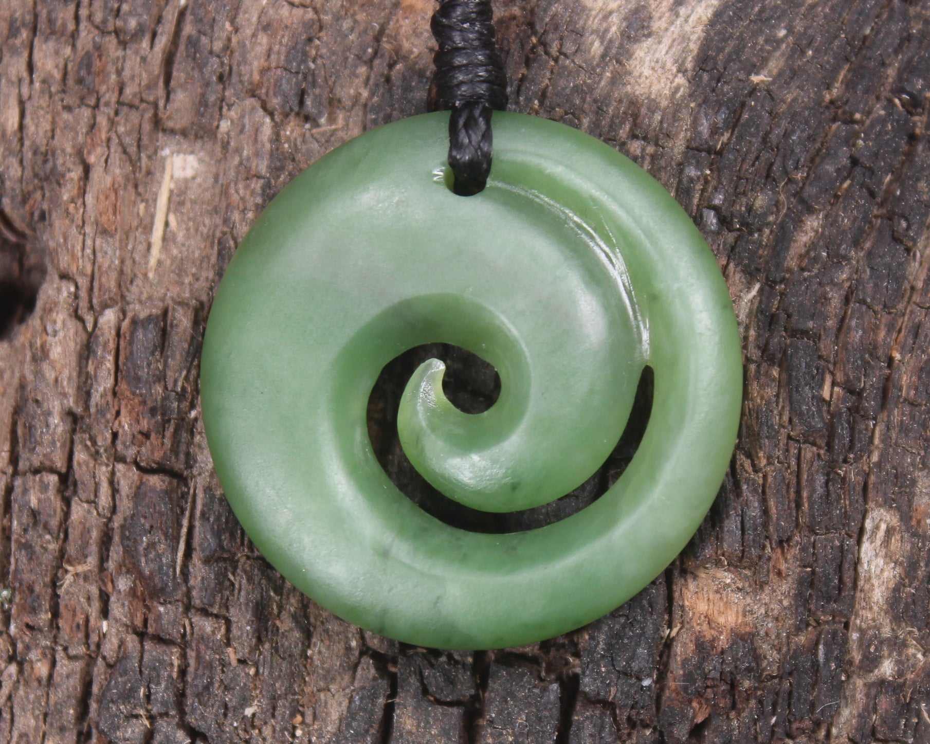 Koru carved from Hapopo Pounamu - NZ Greenstone