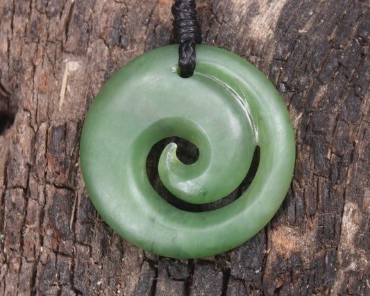 Koru carved from Hapopo Pounamu - NZ Greenstone