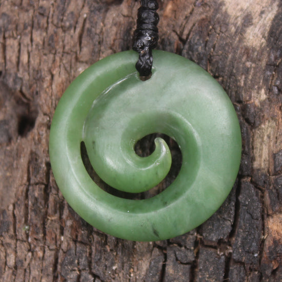 Koru carved from Hapopo Pounamu - NZ Greenstone
