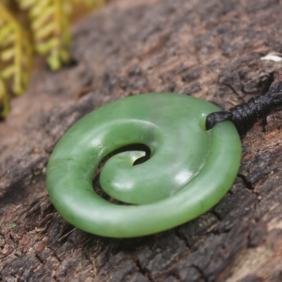 Koru carved from Hapopo Pounamu - NZ Greenstone