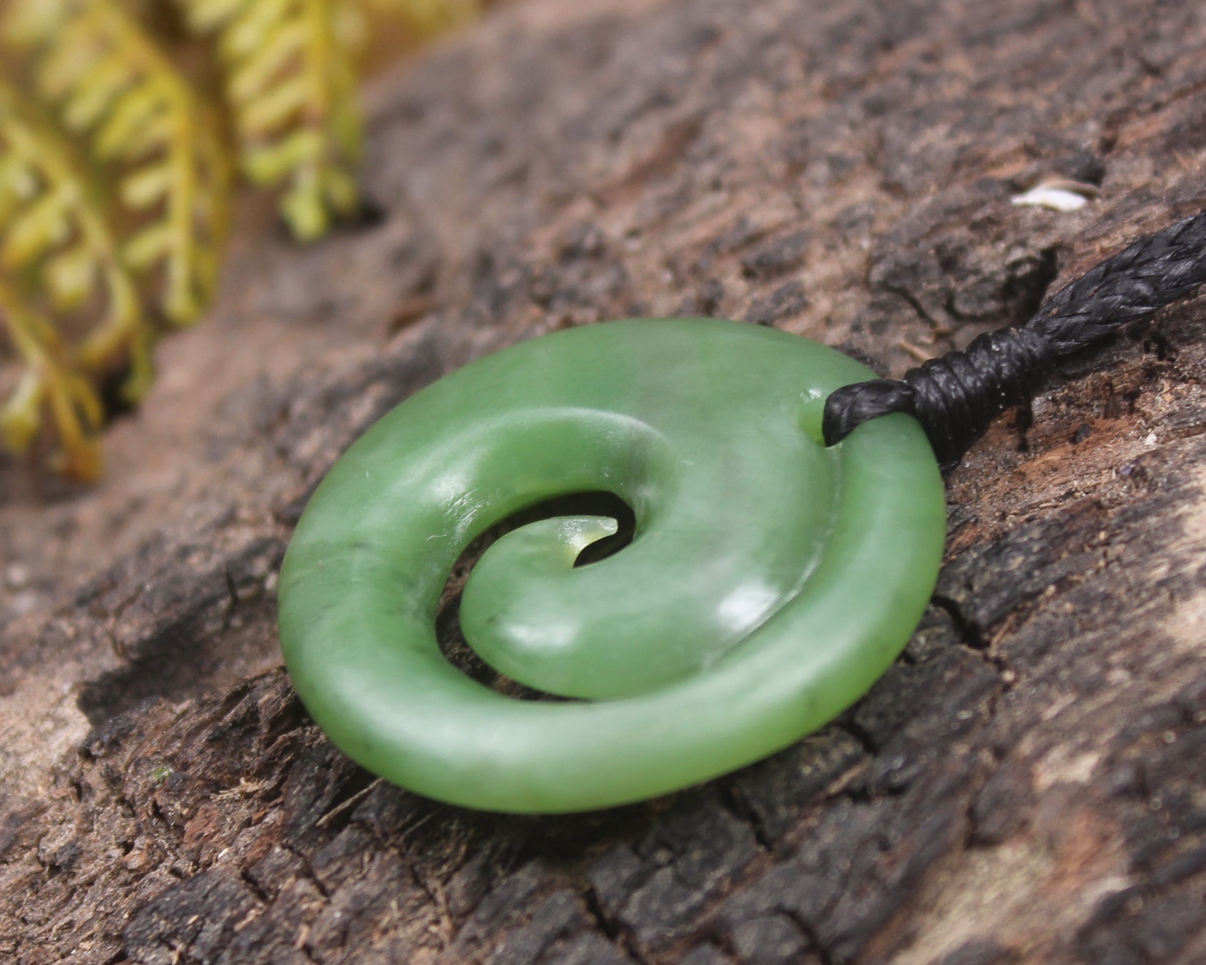 Koru carved from Hapopo Pounamu - NZ Greenstone