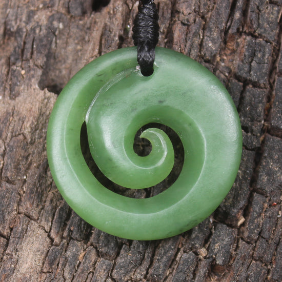 Koru carved from Hapopo Pounamu - NZ Greenstone