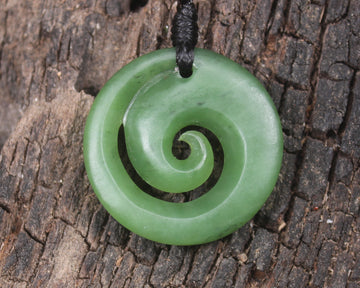 Koru carved from Hapopo Pounamu - NZ Greenstone