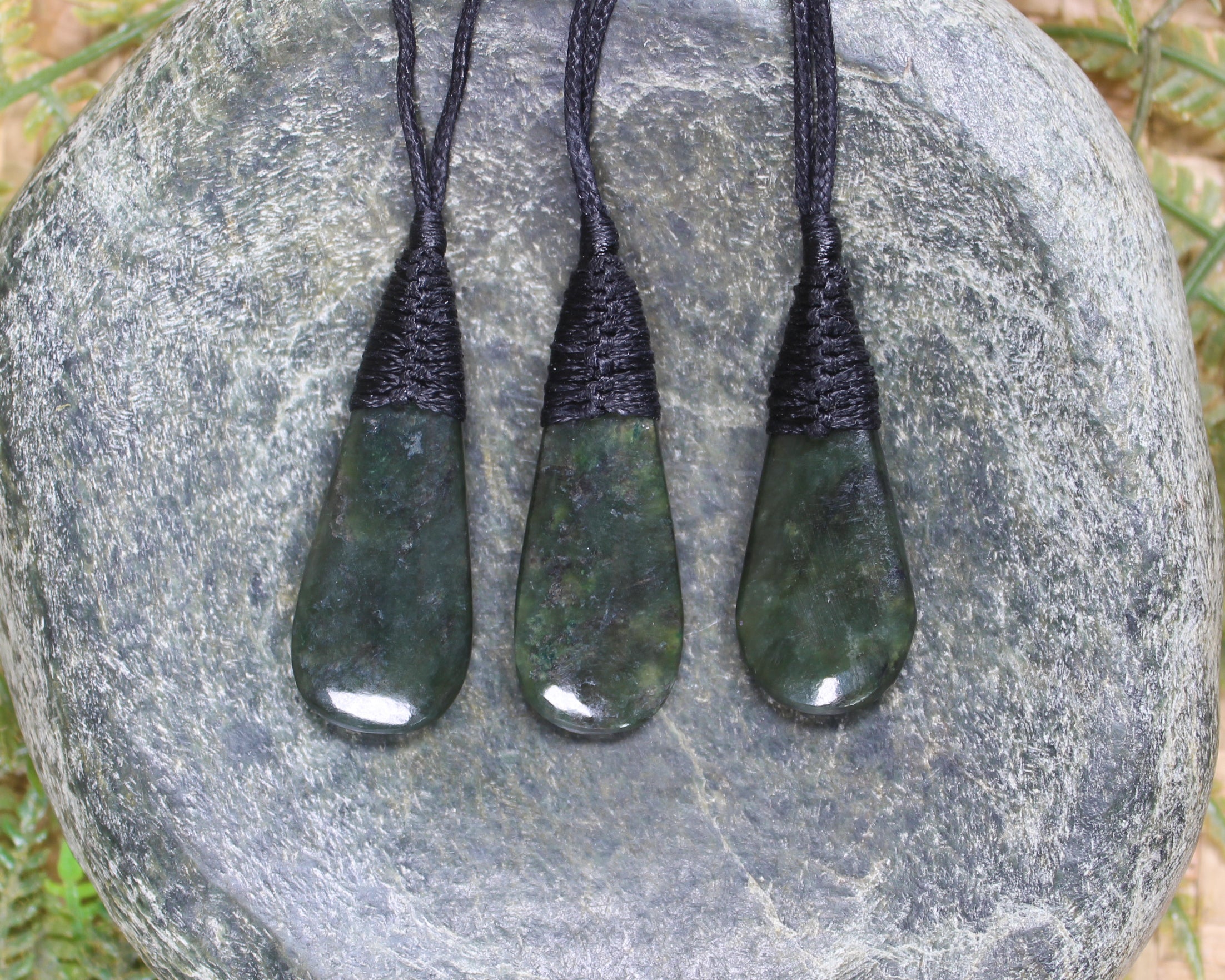 Roimata Teardrop carved from Rimu Pounamu - NZ Greenstone