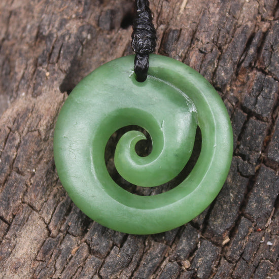 Koru carved from Hapopo Pounamu - NZ Greenstone