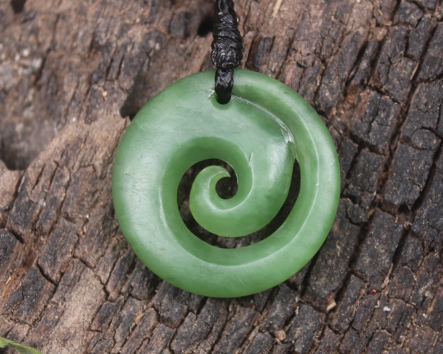 Koru carved from Hapopo Pounamu - NZ Greenstone