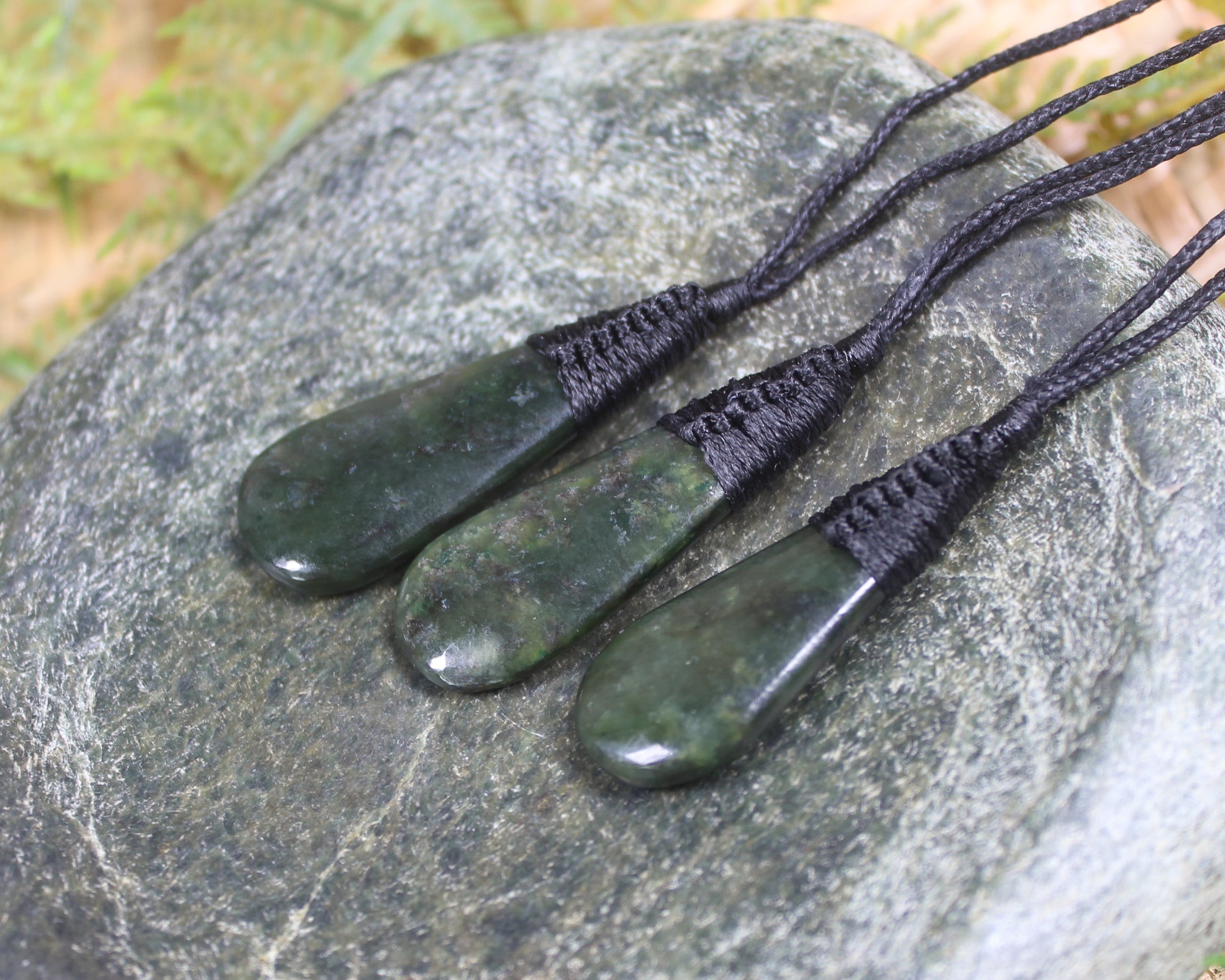 Roimata Teardrop carved from Rimu Pounamu - NZ Greenstone