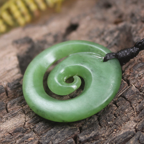 Koru carved from Hapopo Pounamu - NZ Greenstone