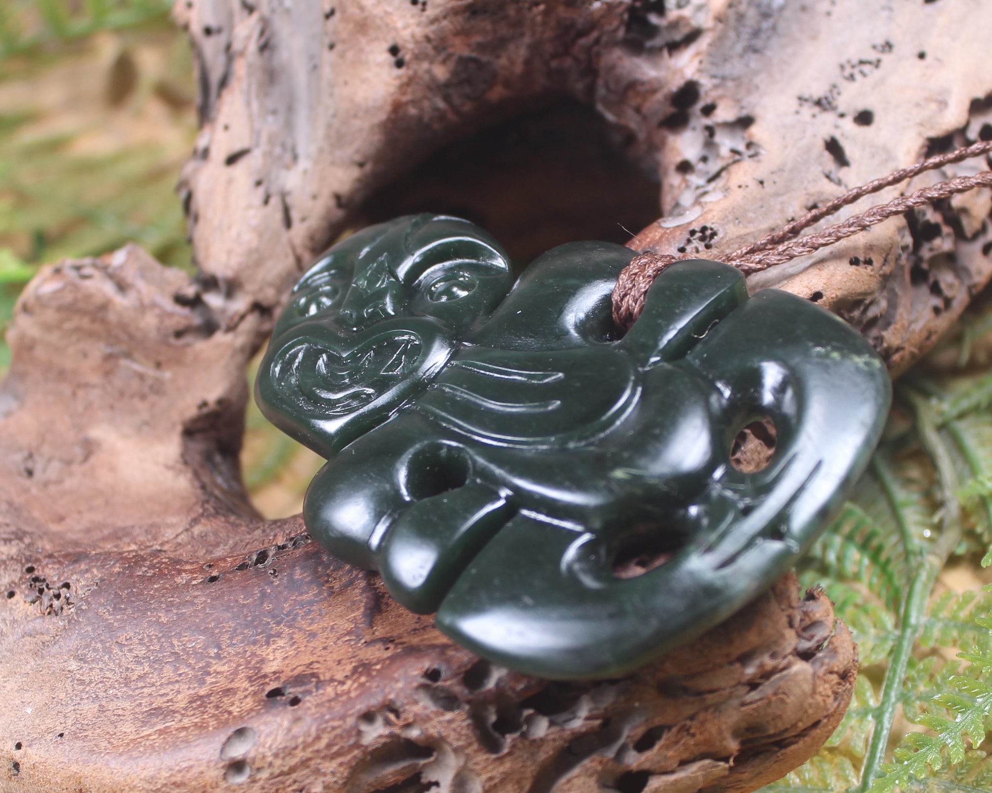 Hei Tiki carved from Kawakawa Pounamu - NZ Greenstone