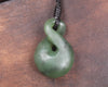 Twist or Pikorua carved from Hapopo Pounamu - NZ Greenstone
