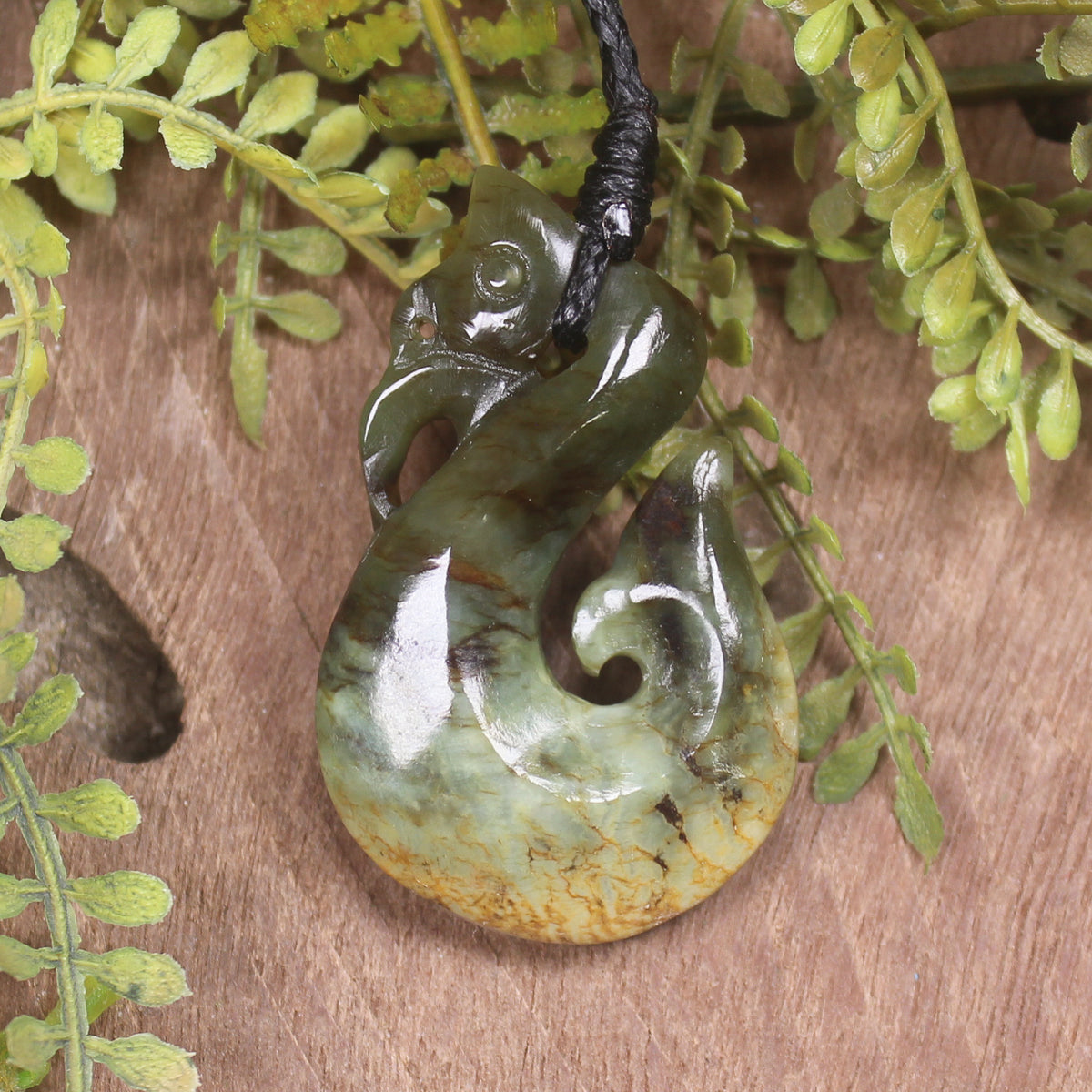 Manaia pendant carved from Rimu Pounamu - NZ Greenstone