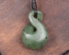 Twist or Pikorua carved from Hapopo Pounamu - NZ Greenstone