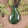 Hei Matau or Fish Hook carved from Hapopo Pounamu - NZ Greenstone