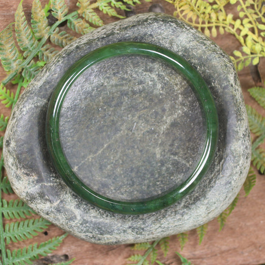Bangle carved from Kawakawa Pounamu - NZ Greenstone