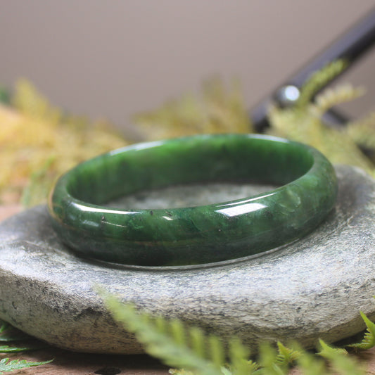 Bangle carved from Kawakawa Pounamu - NZ Greenstone