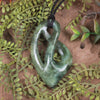 Twist or Pikorua carved from Kawakawa Pounamu - NZ Greenstone