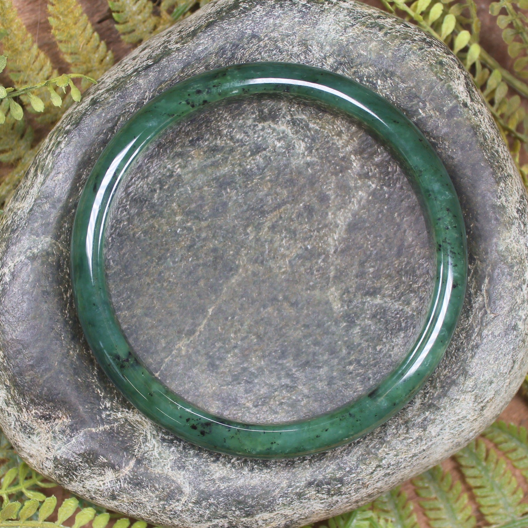 Bangle carved from Hapopo Pounamu - NZ Greenstone