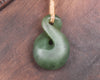 Twist or Pikorua carved from Hapopo Pounamu - NZ Greenstone