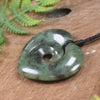 Koru Heart pendant carved from Hapopo Pounamu - NZ Greenstone