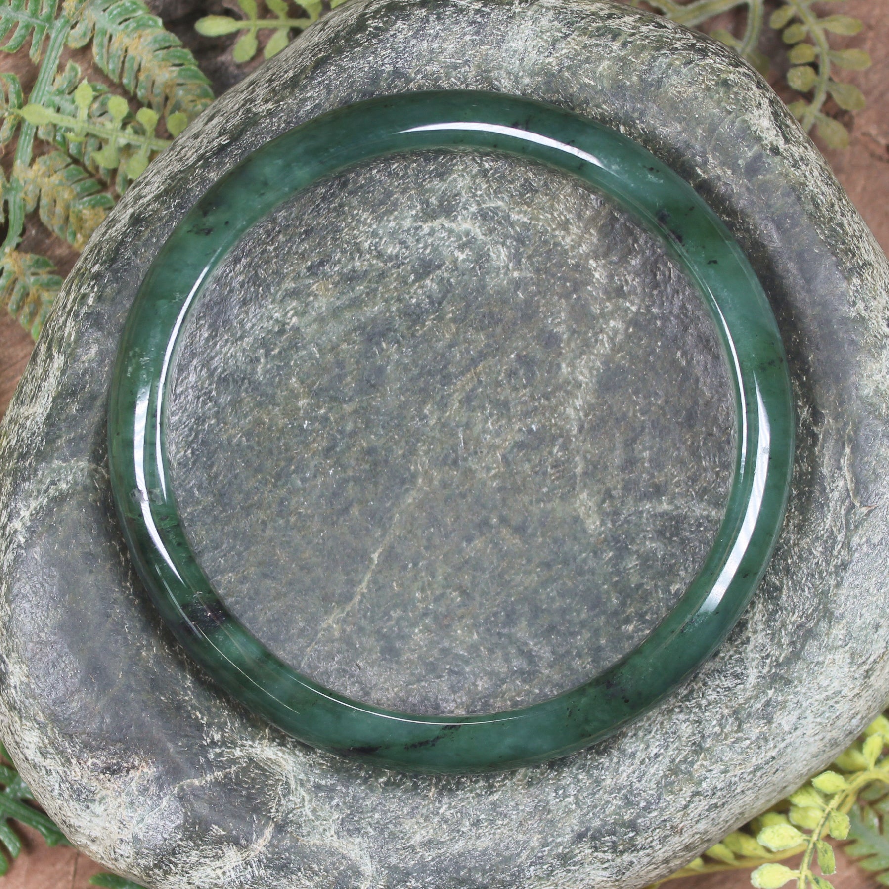Bangle carved from Hapopo Pounamu - NZ Greenstone