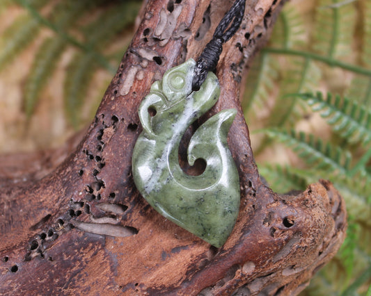 Manaia pendant carved from NZ Serpentine