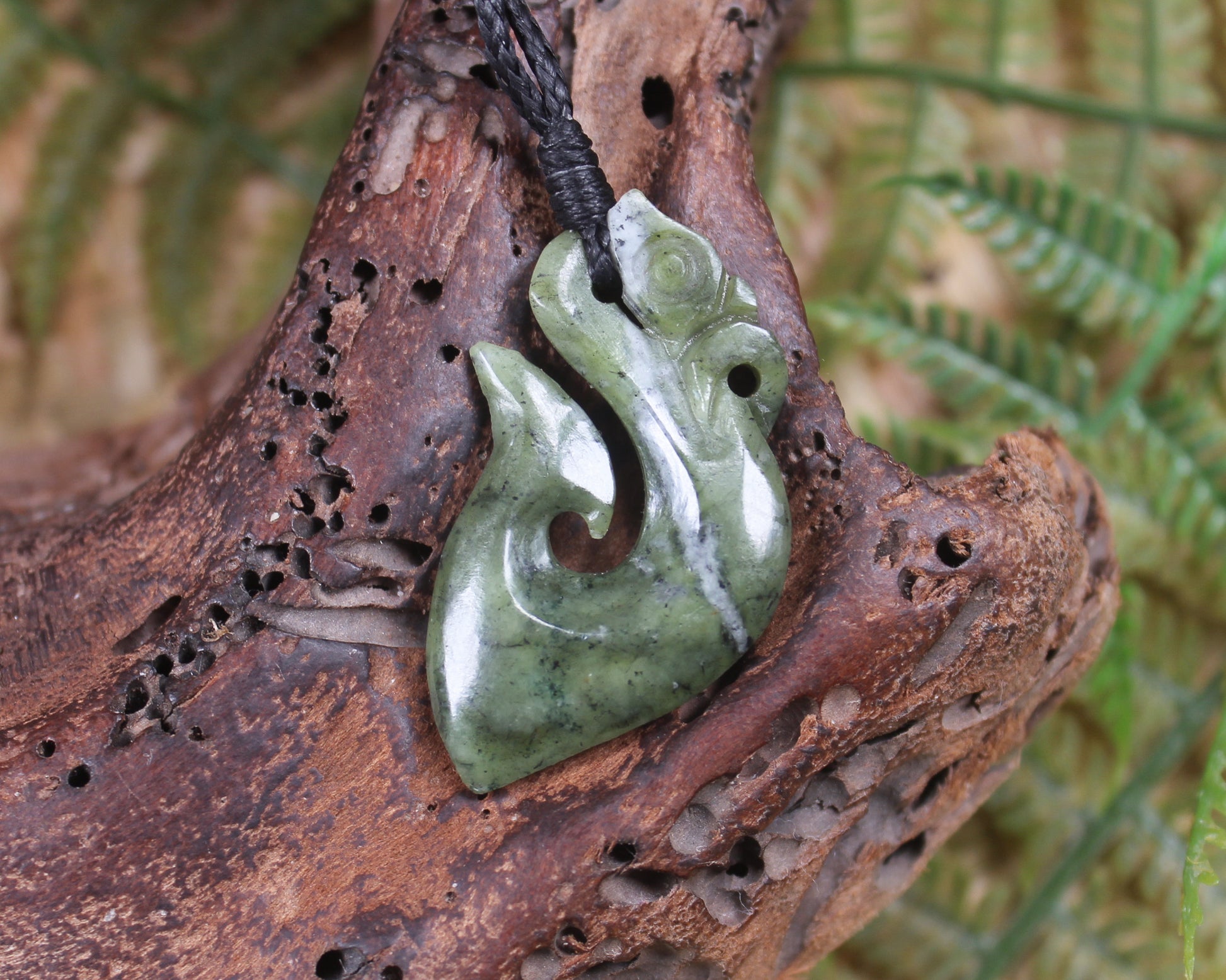 Manaia pendant carved from NZ Serpentine