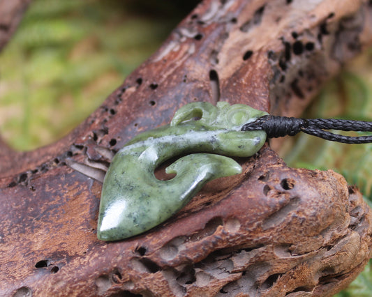 Manaia pendant carved from NZ Serpentine