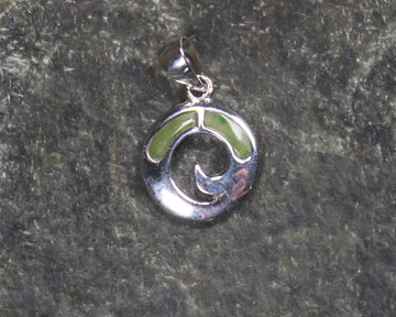 Sterling Silver and Pounamu Koru Pendant