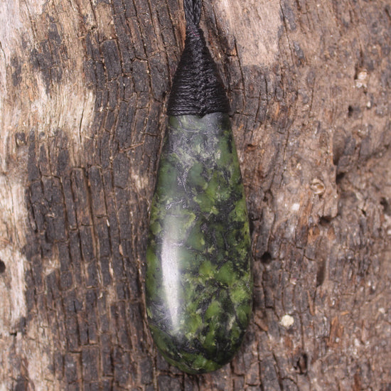 Roimata Teardrop carved from Douglas Creek Pounamu - NZ Greenstone