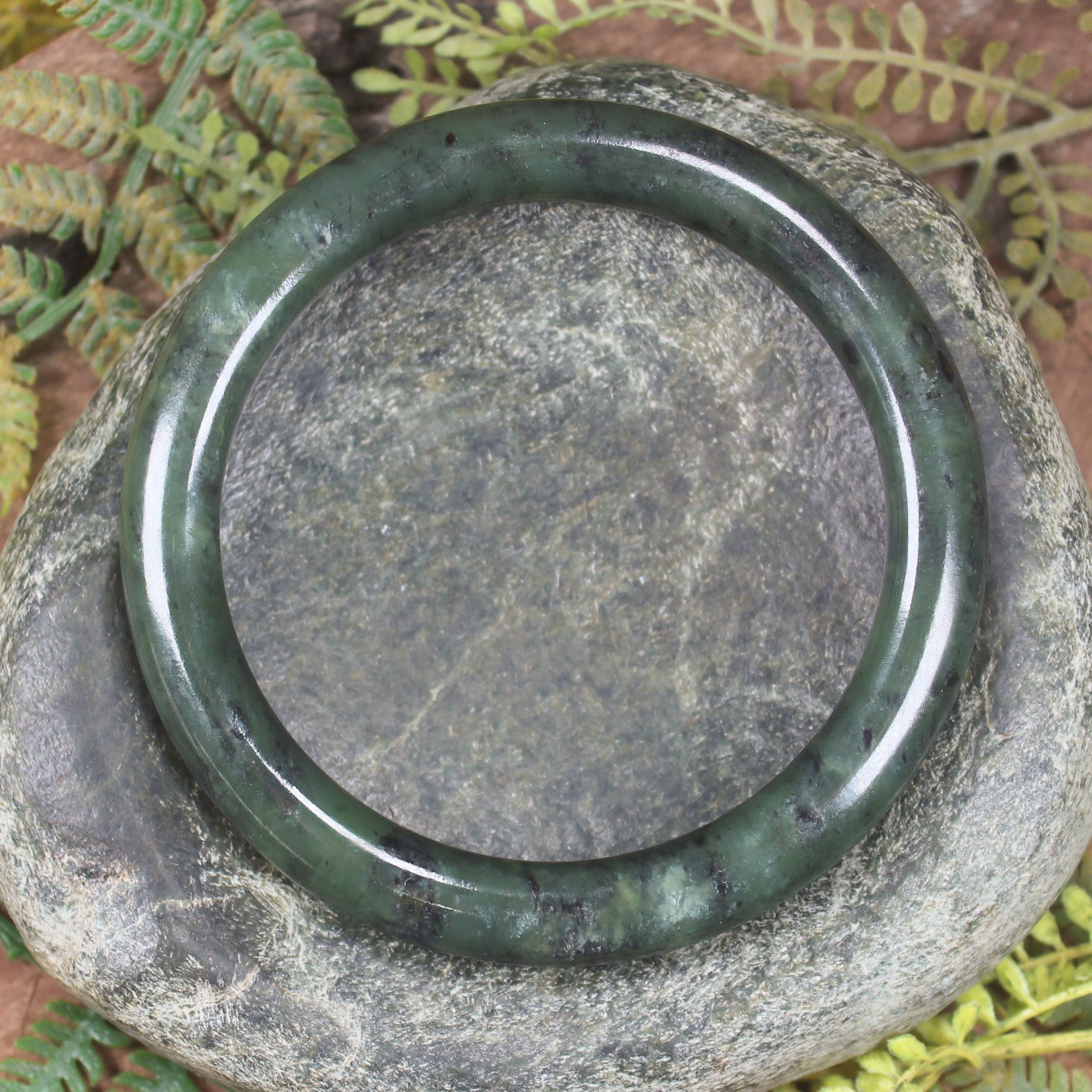 Bangle carved from Rimu Pounamu - NZ Greenstone