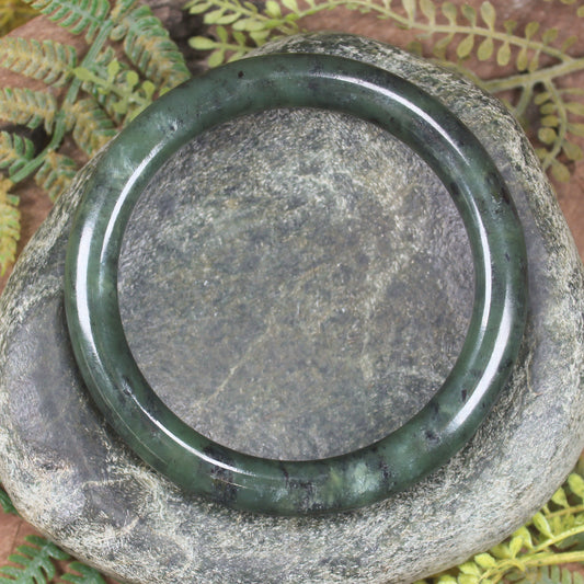 Bangle carved from Rimu Pounamu - NZ Greenstone