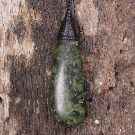 Roimata Teardrop carved from Douglas Creek Pounamu - NZ Greenstone
