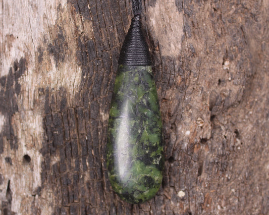 Roimata Teardrop carved from Douglas Creek Pounamu - NZ Greenstone