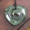 Koru Heart pendant carved from Hapopo Pounamu - NZ Greenstone