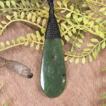 Roimata or Teardop carved from Hapopo Pounamu - NZ Greenstone